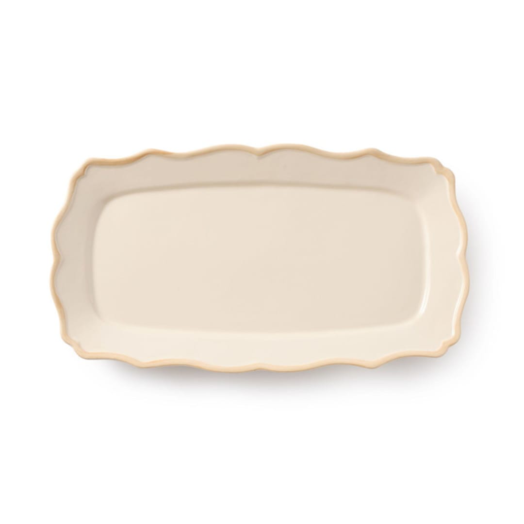 "Colette Rect. Tray 16'' x 8.9''" - Serving Platters and Trays in beige by Maison Madison