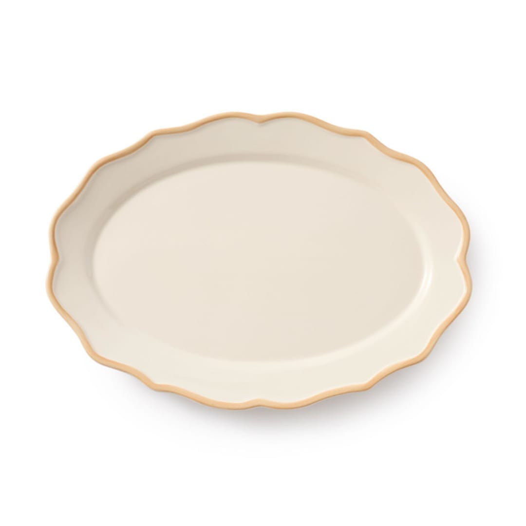 "Colette Oval Platter 15.5''" - Serving Platters and Trays in beige by Maison Madison
