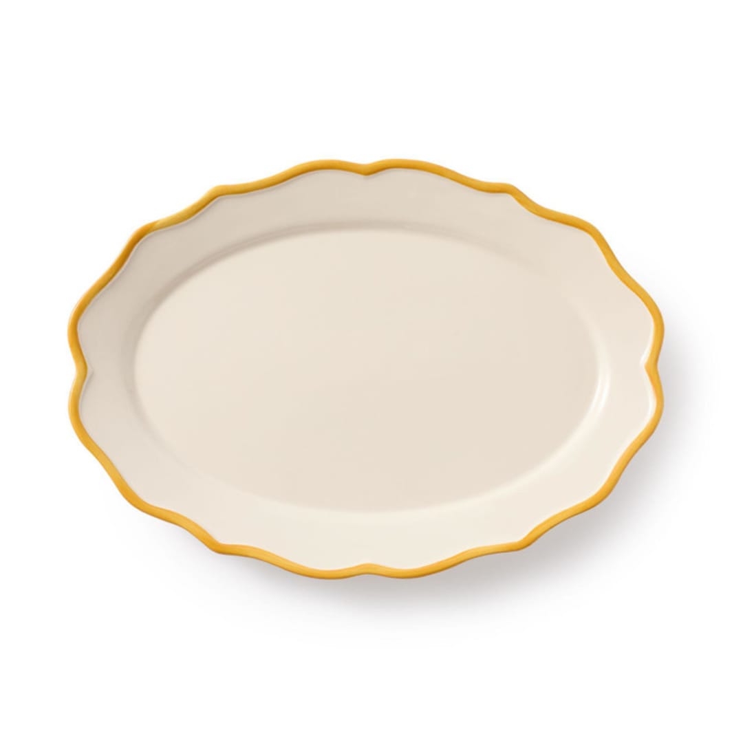 "Giovanna Oval Platter 15.5''" - Serving Platters and Trays in yellow by Maison Madison
