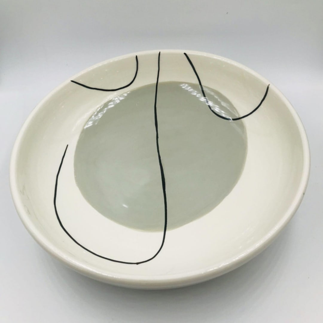 "LARGE GRAY BOWL" - Serving Platters and Trays in gray by Jana Mistrik