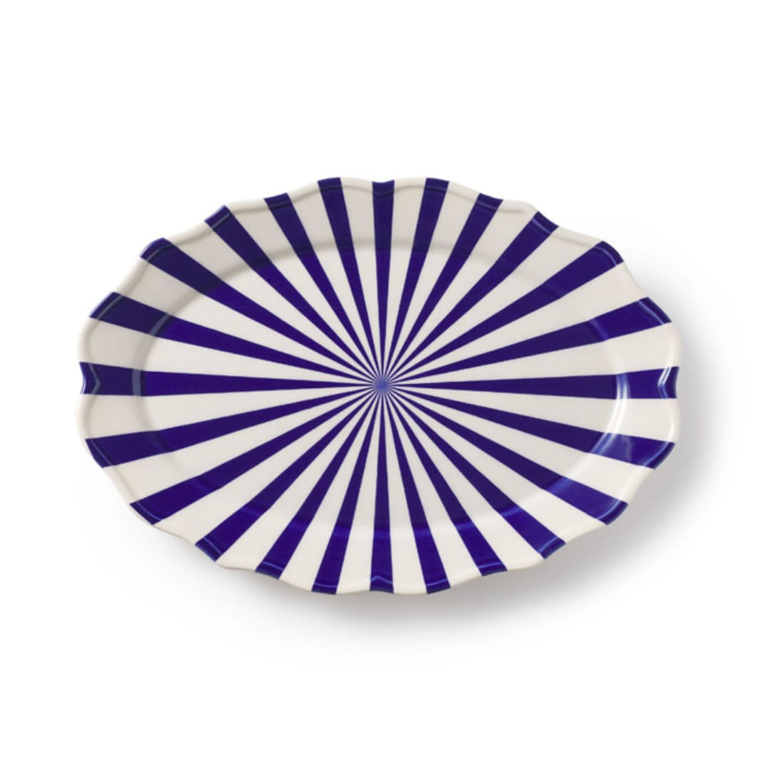 "Mafalda Oval Platter" - Serving Platters and Trays in blue by Maison Madison