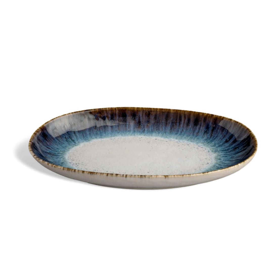 "Cypress Grove Oval Platter" - Serving Platters and Trays in multicolorassorted-colors by Carmel Ceramica