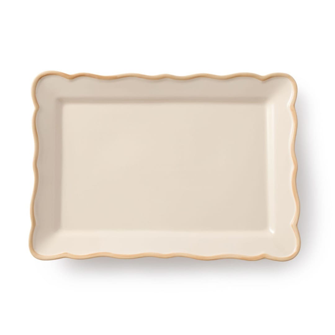 "Colette Rect. Platter 15.4'' x 11''" - Serving Platters and Trays in beige by Maison Madison
