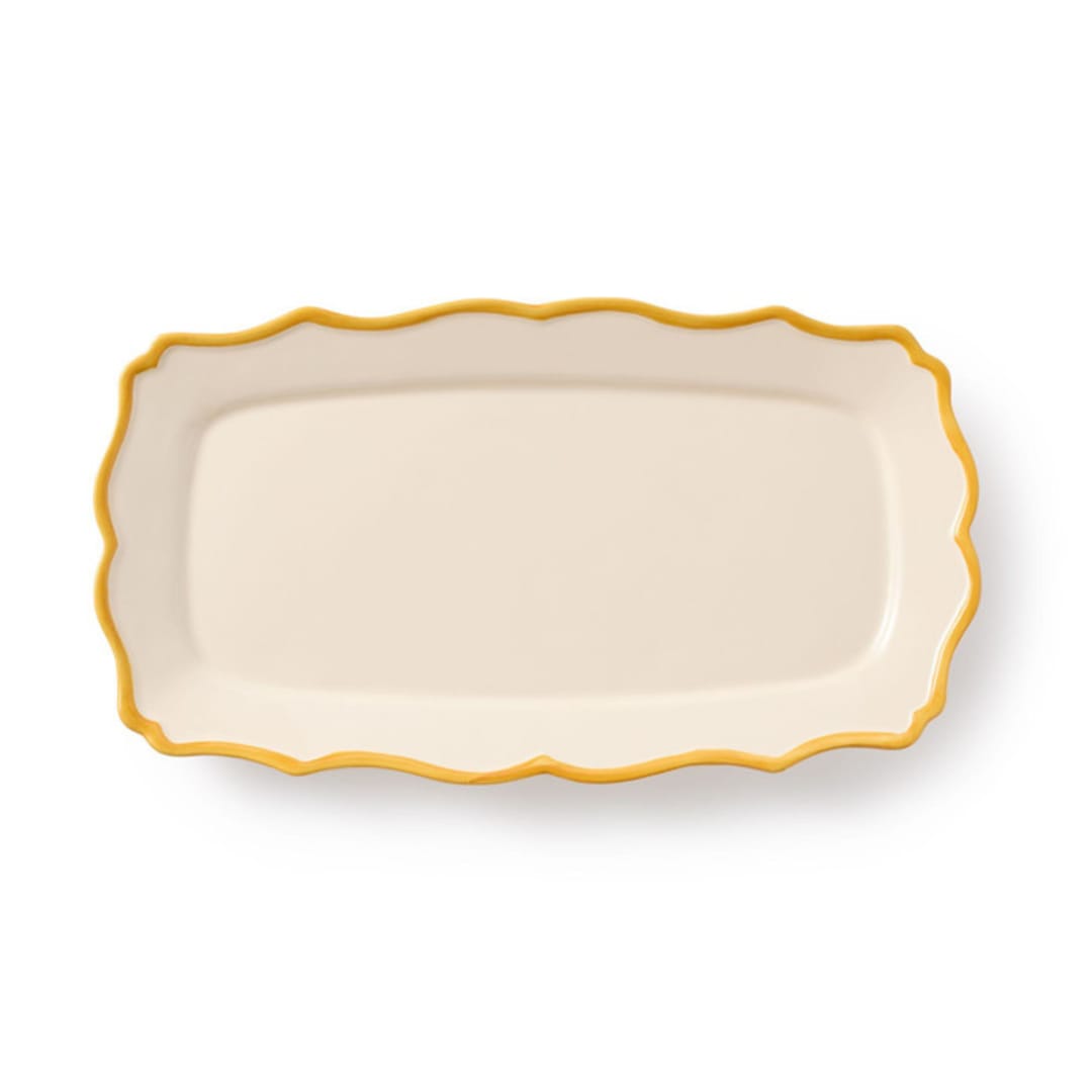 "Giovanna Rect. Tray 16'' x 8.9''" - Serving Platters and Trays in yellow by Maison Madison