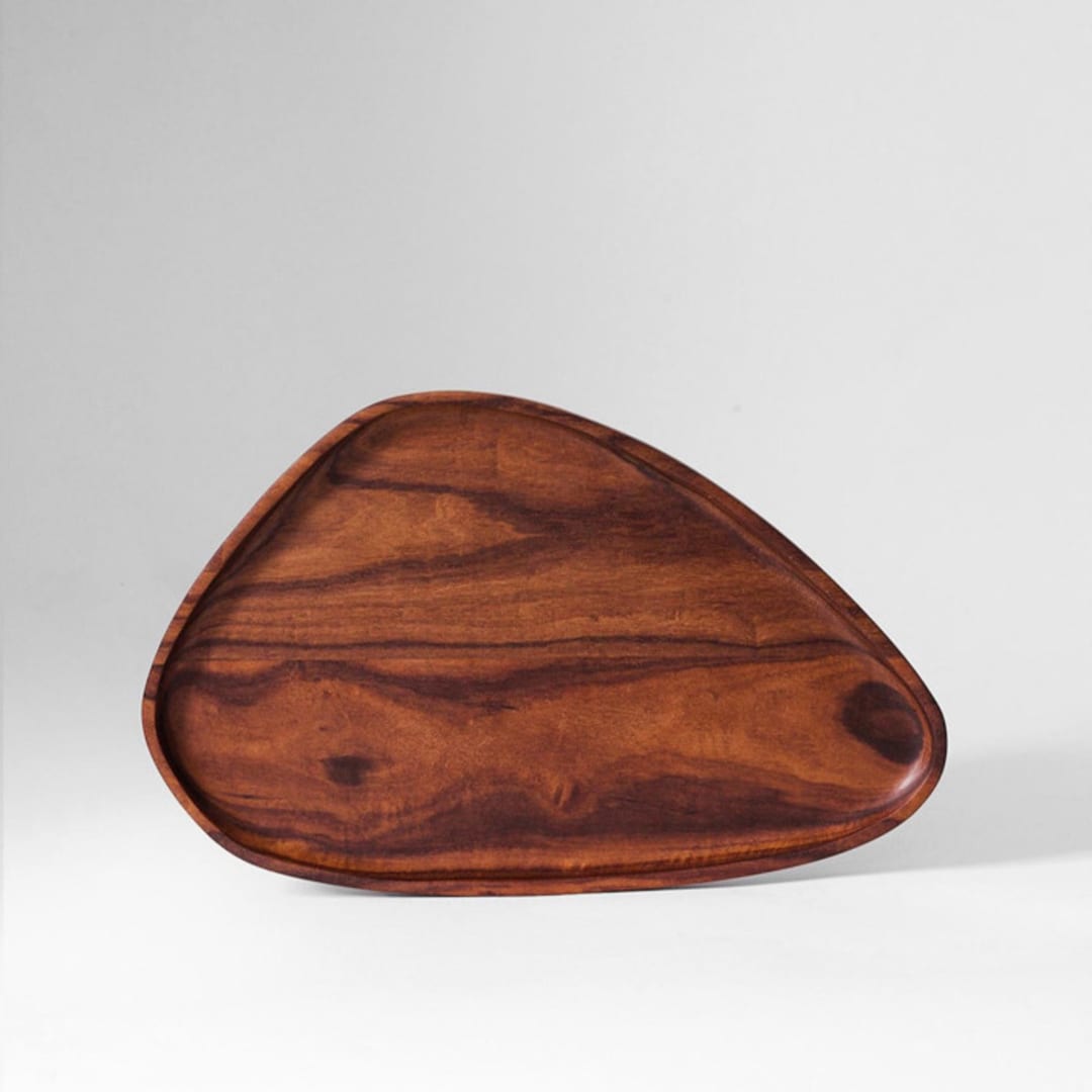 "Wooden Leaf Tray - Medium - Granadillo" - Serving Platters and Trays in brown by Powered By People