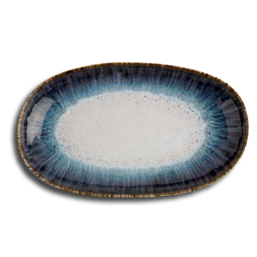 "Cypress Grove Oval Centerpiece" - Serving Platters and Trays in multicolorassorted-colors by Carmel Ceramica