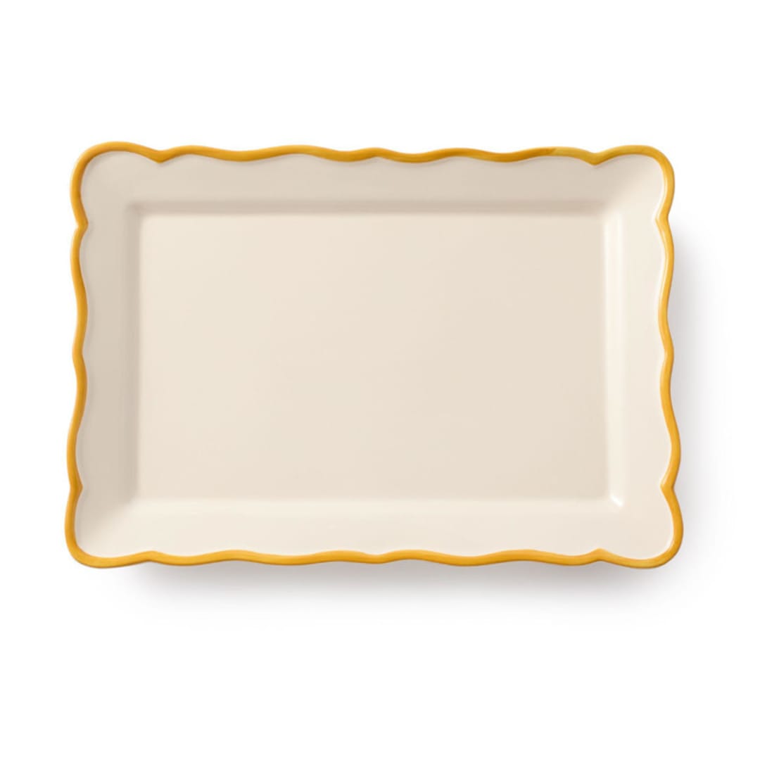 "Giovanna Rect. Platter 15.4'' x 11''" - Serving Platters and Trays in yellow by Maison Madison