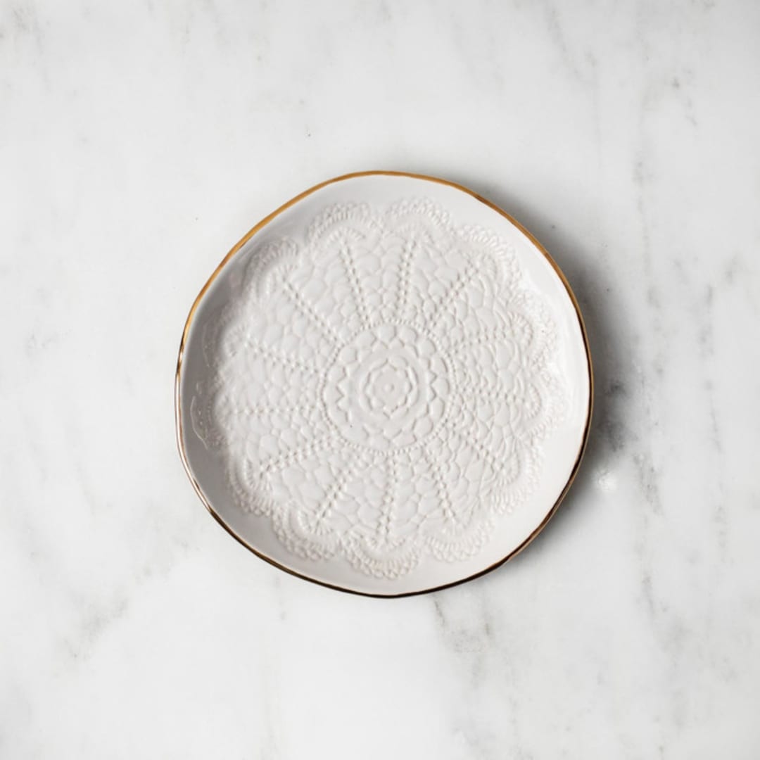 "Cookie Plate in White" - Serving Platters and Trays in white by Handmade Studio TN