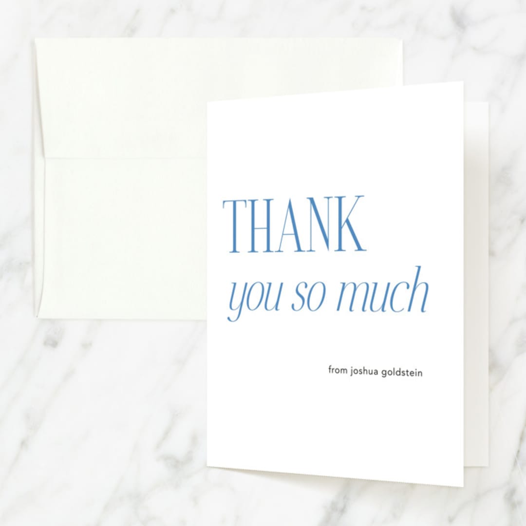 "modern classic" - Mitzvah Thank You Cards in Lagoon by Morgan Kendall - Front