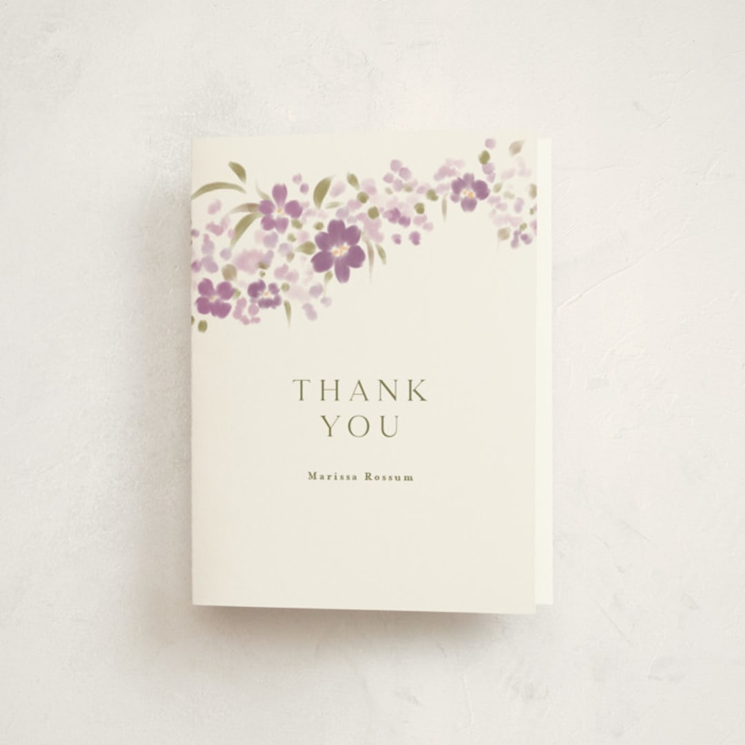"Meander" - Mitzvah Thank You Cards in Merlot by Angela Marzuki - Front