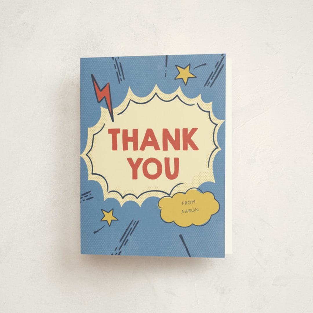 "Pop Art" - Mitzvah Thank You Cards in Comic Pop by Vera Lim - Front
