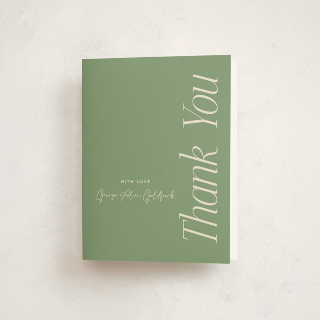 "Solo" - Mitzvah Thank You Cards in Grass by Pati Cascino - Front