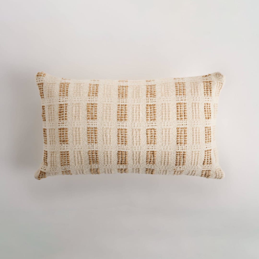 "Bolivar Lumbar Pillow Cover Earth Brown & Cream" - Throw Pillows in brown by Tatiana Ordoñez
