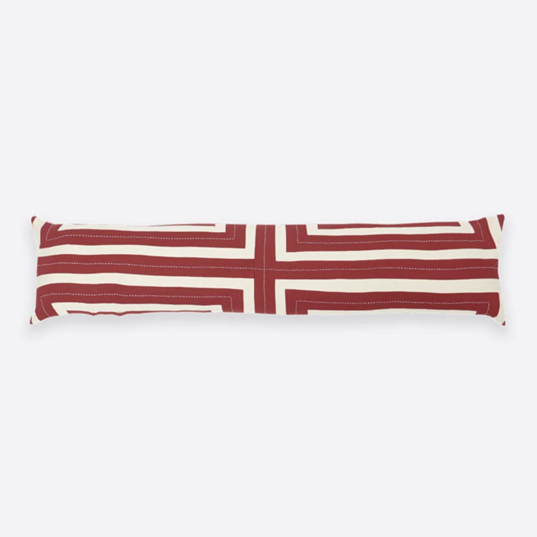 "Interlock XL Lumbar Pillow - Rust" - Throw Pillows in red by Anchal