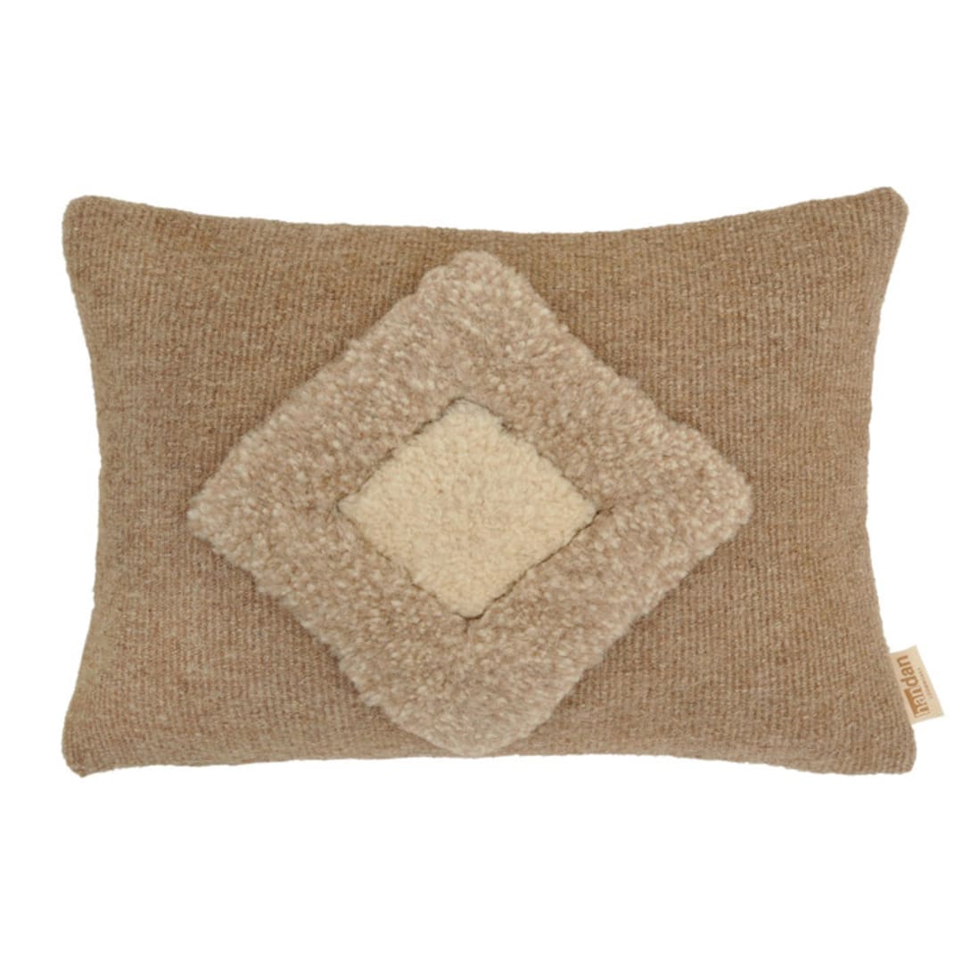 "Mid" - Throw Pillows in beige by Handan Loomworks