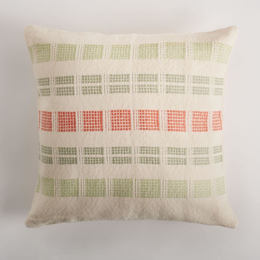 "Magdalena Pillow Cover Sage, Mint Green & Terracotta" - Throw Pillows in multicolorassorted-colors by Tatiana Ordoñez