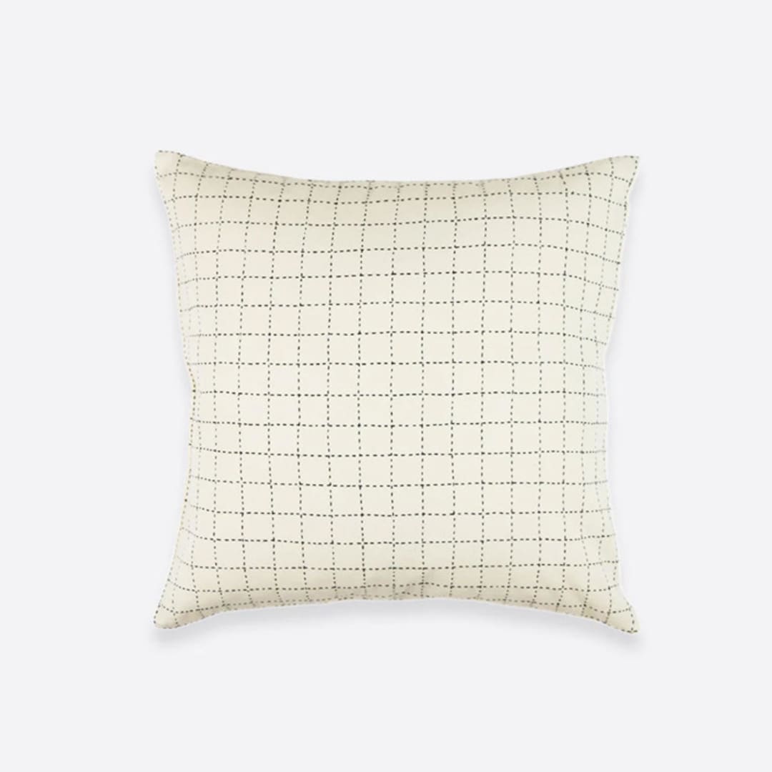 "Mini Grid-Stitch Throw Pillow" - Throw Pillows in white by Anchal