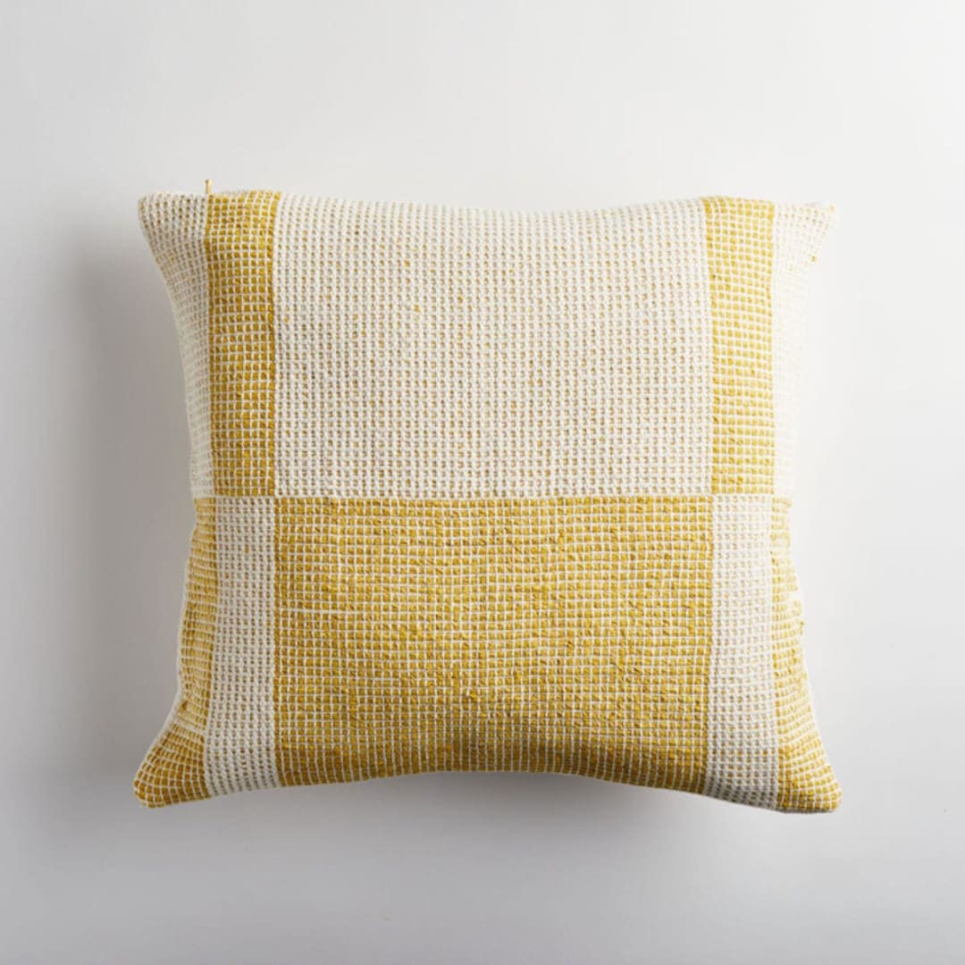 "Paramo Ochre Yellow Pillow" - Throw Pillows in yellow by Tatiana Ordoñez