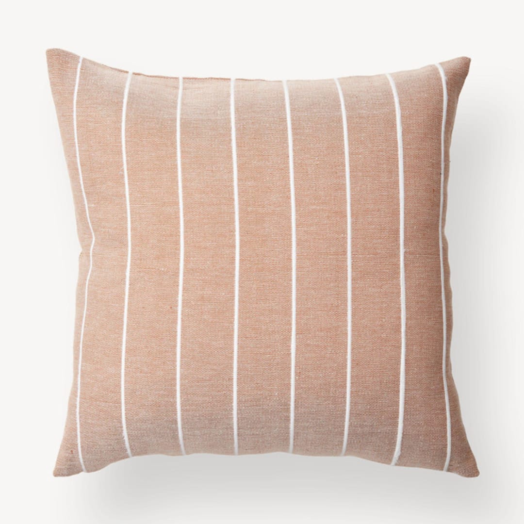 Recycled Stripe Pillow Clay