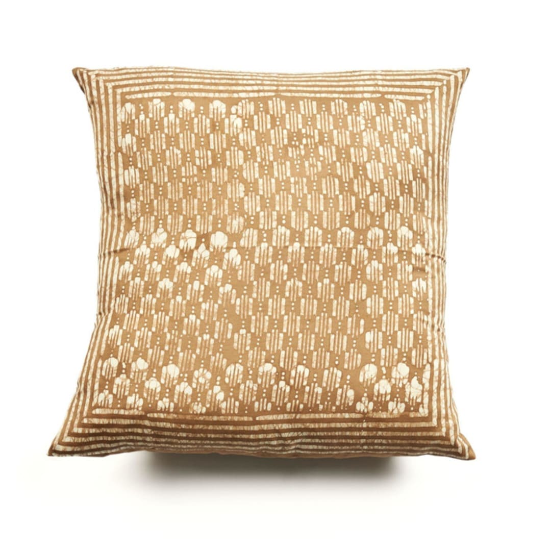 "Oasis Gold Silk Pillow" - Throw Pillows in gold by Anjali Purohit