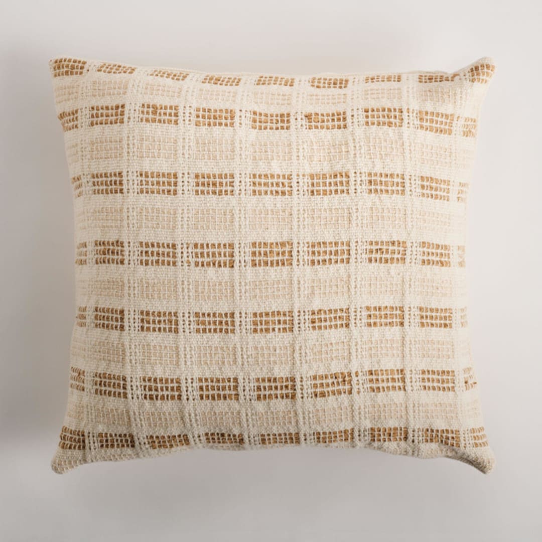 "Bolivar Pillow Cover Earth Brown & Cream" - Throw Pillows in brown by Tatiana Ordoñez