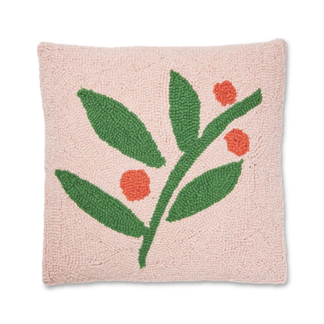 "Holiday Berries Hook Pillow" - Throw Pillows in multicolor by Ampersand Design Studio