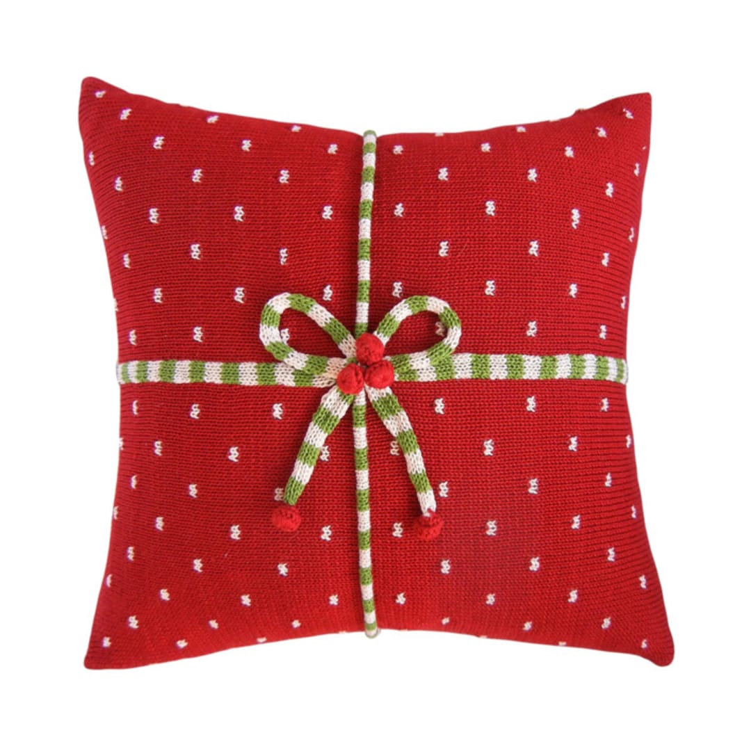 "14" Gift Pillow, Red" - Throw Pillows in red by Melange Collection