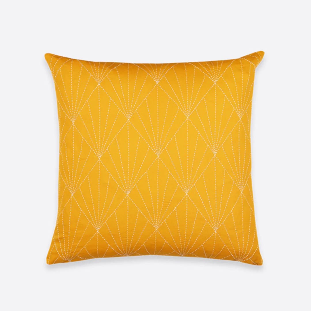 "Array Throw Pillow - Mustard" - Throw Pillows in yellow by Anchal
