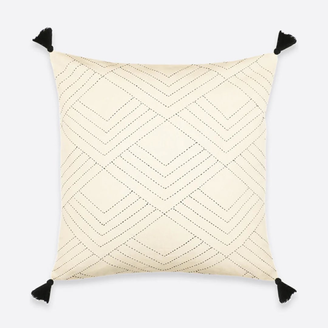 "Tilt Throw Pillow - Bone" - Throw Pillows in white by Anchal
