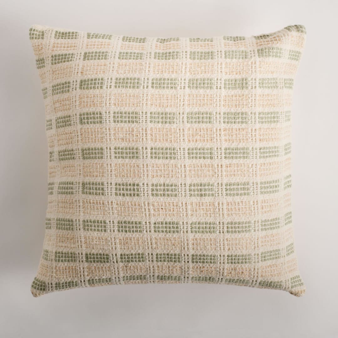 "Bolivar Pillow Cover Sage Green & Cream" - Throw Pillows in multicolorassorted-colors by Tatiana Ordoñez
