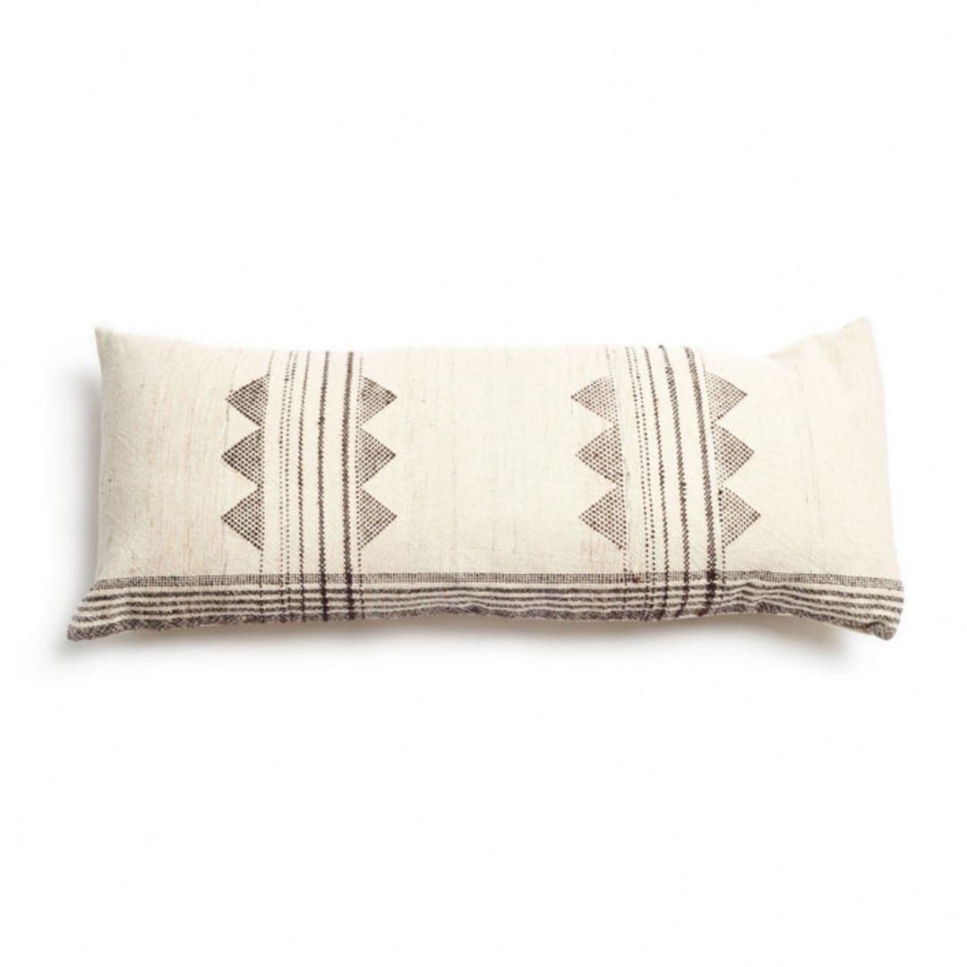 "Kora Large Lumbar Pillow" - Throw Pillows in white by Anjali Purohit