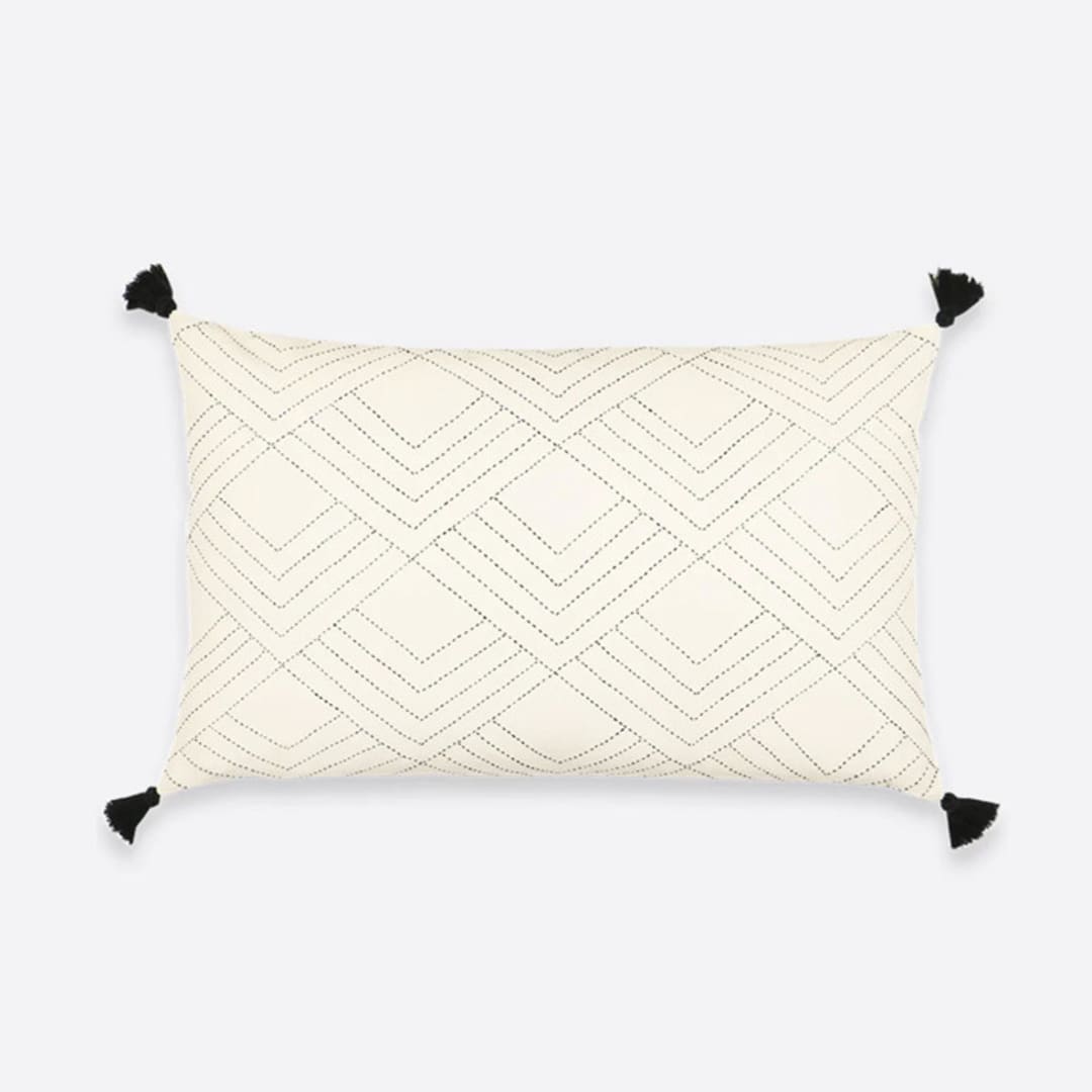 "Tilt Lumbar Pillow - Bone" - Throw Pillows in white by Anchal