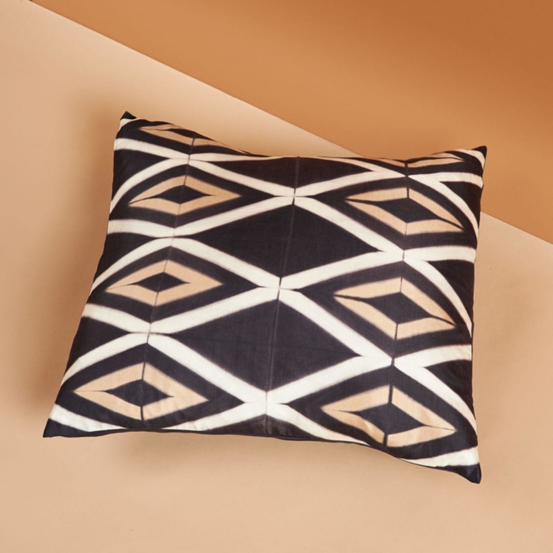 "Tisa Black Silk Pillow" - Throw Pillows in black by Anjali Purohit