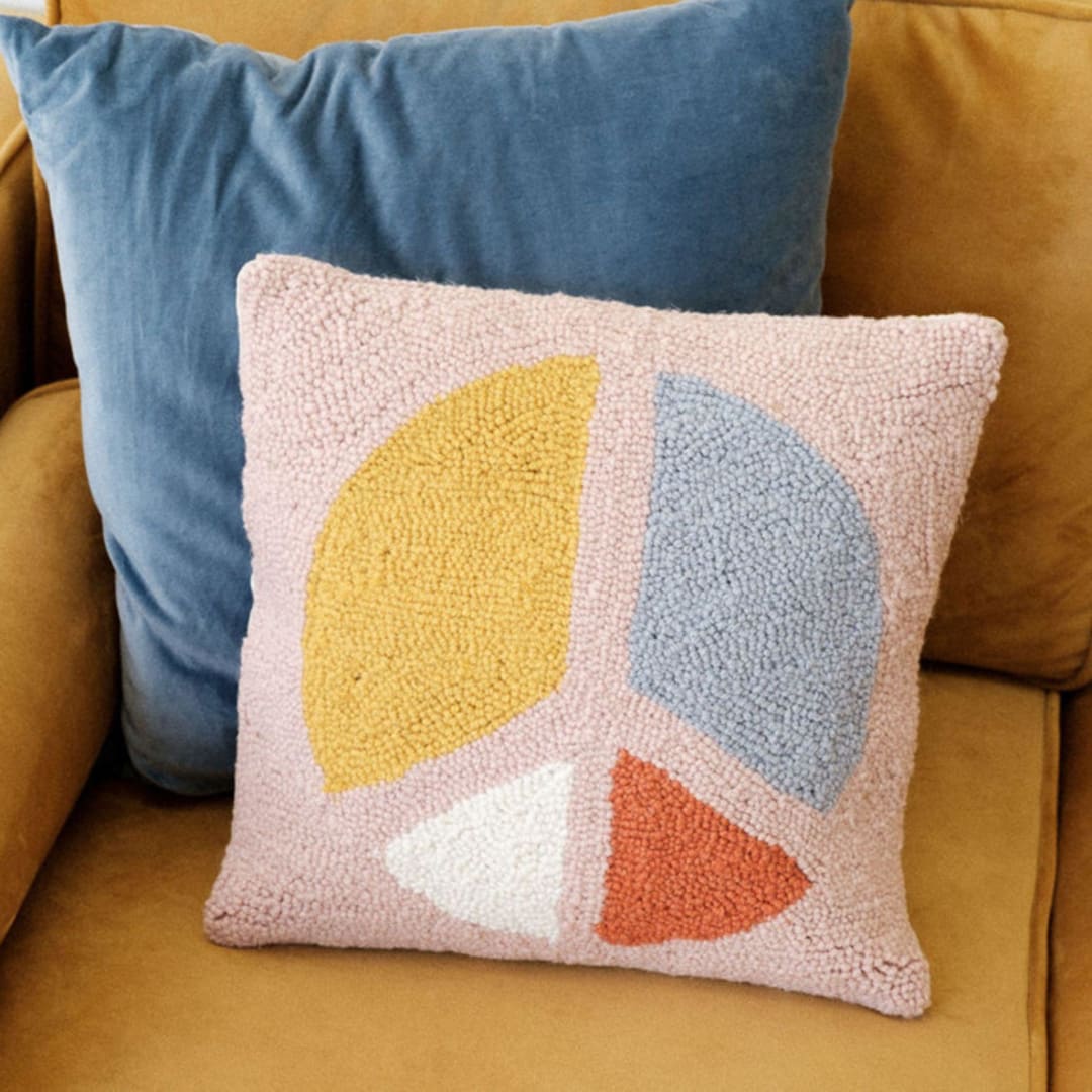 "Peace Hook Pillow" - Throw Pillows in multicolor by Ampersand Design Studio