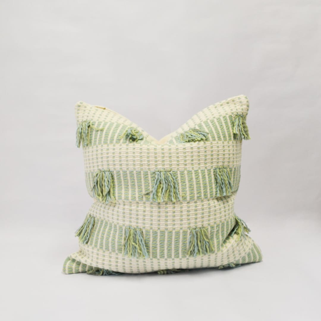 Striped Feijoa Green Pillow Cover