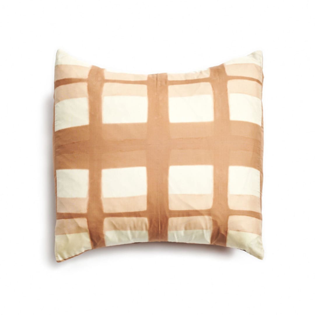 "Melo Gold Silk Pillow" - Throw Pillows in beige by Anjali Purohit