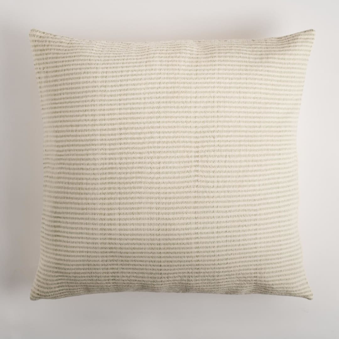 "Manglar Euro Pillow Cover Natural & Sage Green" - Throw Pillows in green by Tatiana Ordoñez