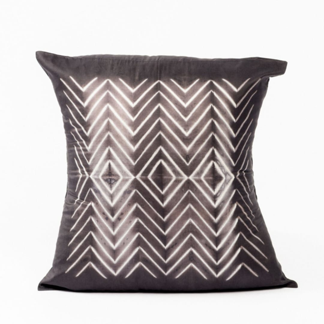 "Naami Black Silk Pillow" - Throw Pillows in black by Anjali Purohit