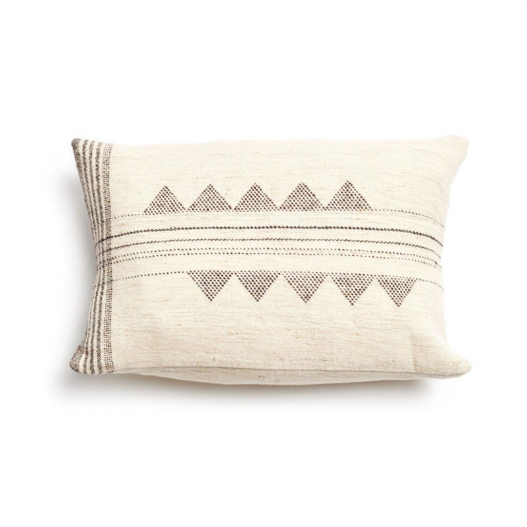 "Kora Small Lumbar Pillow" - Throw Pillows in white by Anjali Purohit