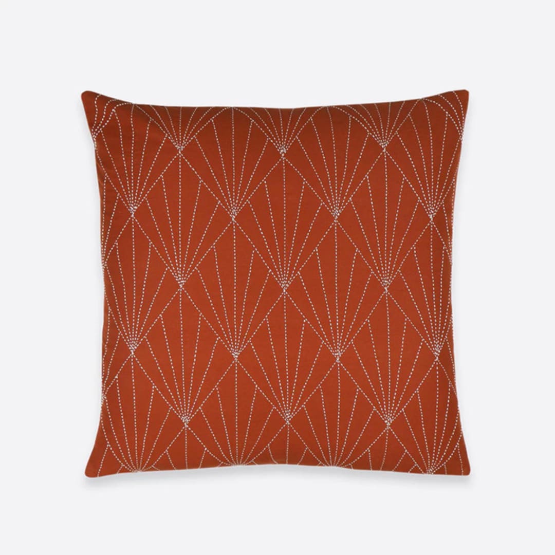 "Array Throw Pillow - Rust" - Throw Pillows in red by Anchal