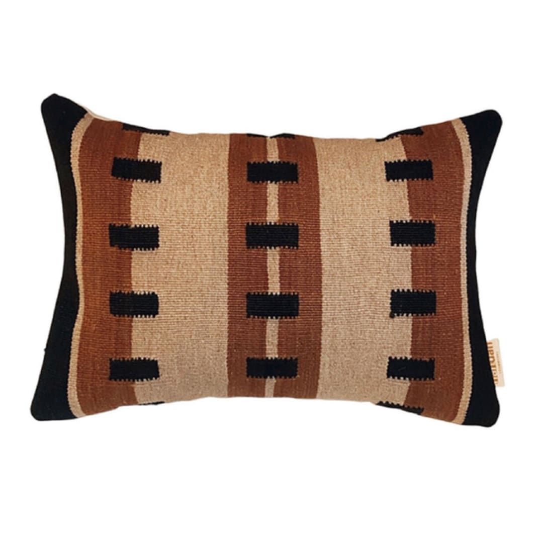 "Sureya" - Throw Pillows in multicolor by Handan Loomworks
