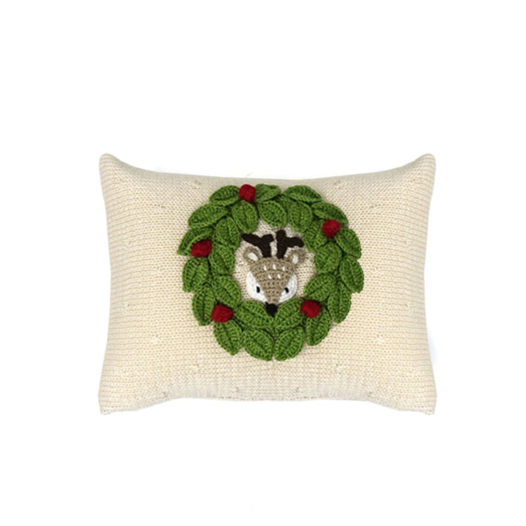 "Peekaboo Deer Mini Pillow" - Throw Pillows in beige by Melange Collection