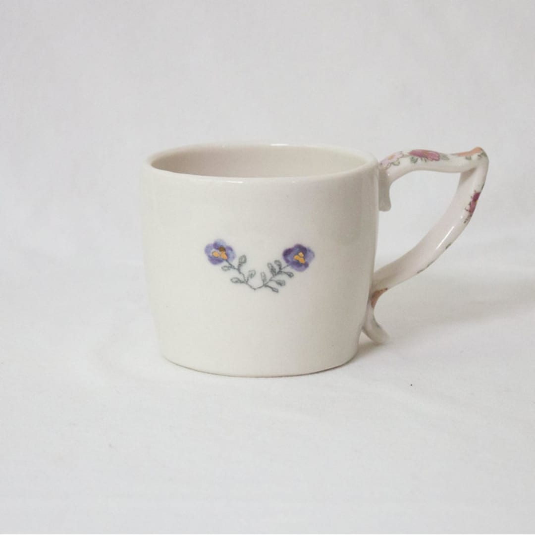 "Cornflower Mug- Blueberry" - Mugs and Teacups in white by Erika Christine Ceramics