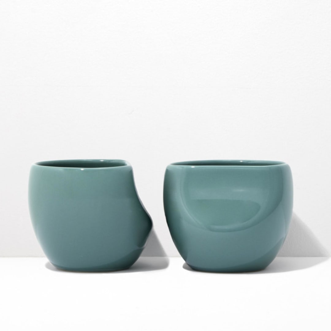 "S/2 Medium Cup - Jade" - Mugs and Teacups in green by Powered By People