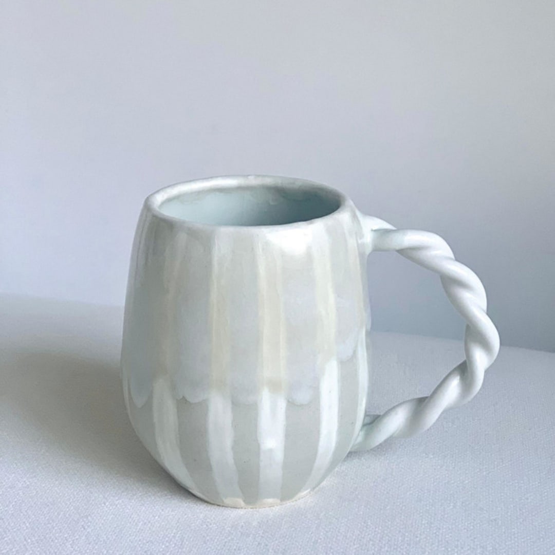 "Frosted Striped Mug" - Mugs and Teacups in white by Cloude Made