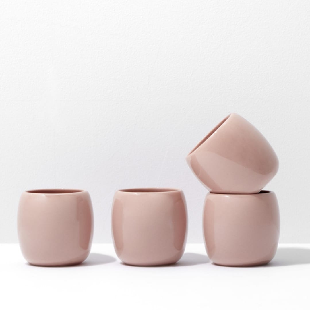 "S/4 Small Espresso Cup by Fors Studio - Rose" - Mugs and Teacups in pink by Powered By People