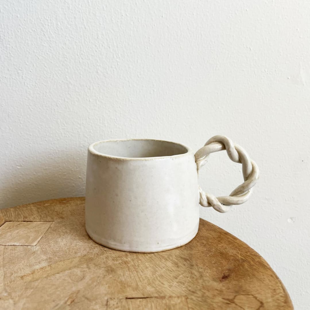 "Braid Handled Mug" - Mugs and Teacups in white by Sidney Field