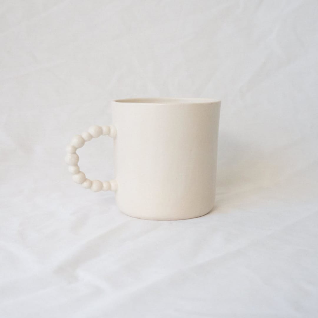 "Beaded Handle Mug" - Mugs and Teacups in white by Erika Christine Ceramics