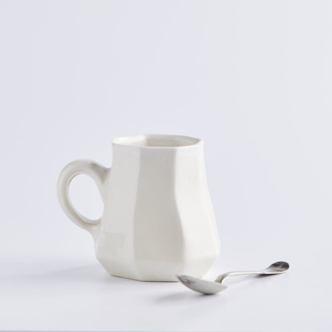 "Formation Mug in Frost White" - Mugs and Teacups in white by Lauren Herzak Bauman