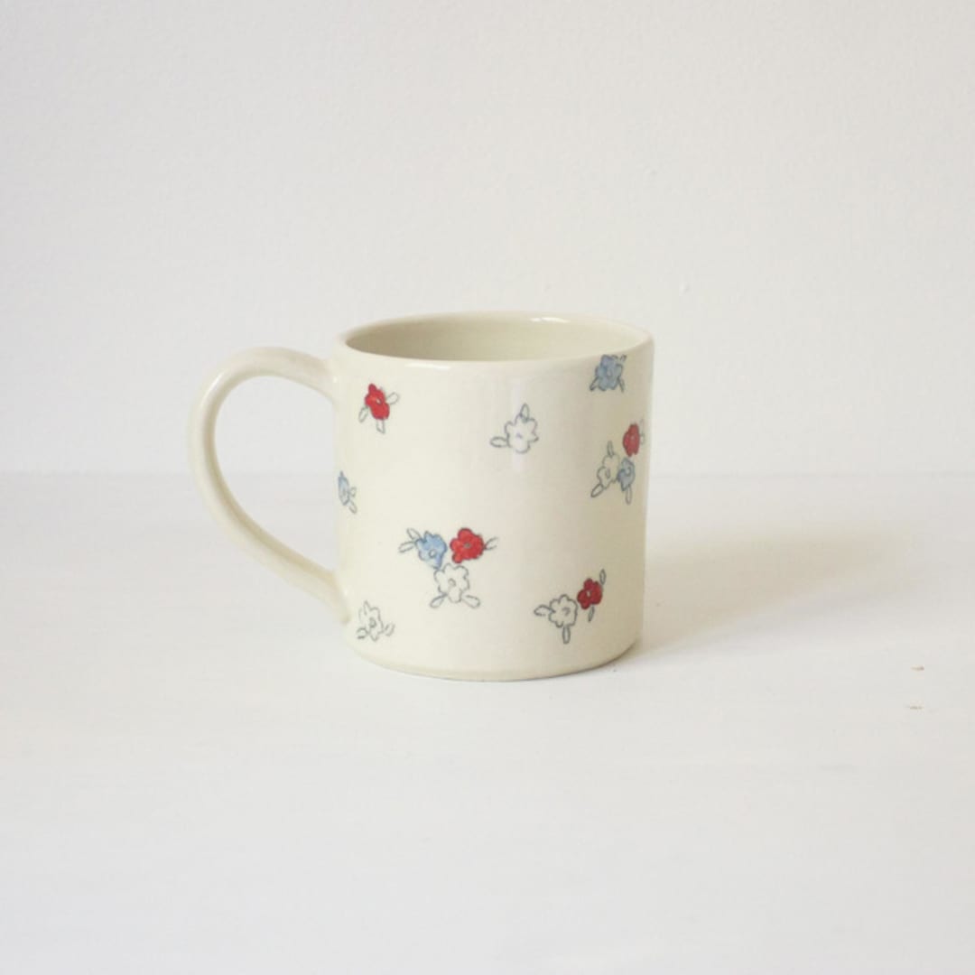 "Geraniums Mug" - Mugs and Teacups in multicolorassorted-colors by Erika Christine Ceramics